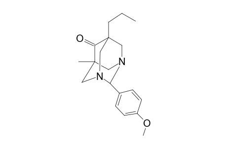 Tricyclo[3.3.1.1(3,7)]decan-6-one, 2-(4-methoxyphenyl)-7-methyl-5-propyl-1,3-diaza-