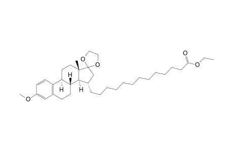 Ethyl 13-(3'-methoxy-17',17'-ethylidenedioxy1',3',5'(10')-estratrien-15'(.alpha.,beta.)-yl)-tridecanoate
