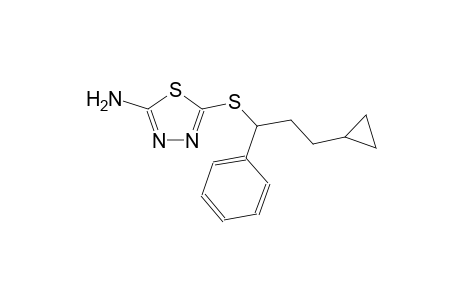 5-[(3-cyclopropyl-1-phenylpropyl)sulfanyl]-1,3,4-thiadiazol-2-amine