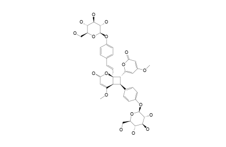 ACHYRODIMER-E;4'-METHXY-8-(12-BETA-D-GLUCOPYRANOSYLPHENYL)-7-[6-(4-METHOXY-2-PYRONYL)]-6-(12'-BETA-D-GLUCOPYRANOSYL-TRANS-STYRYL)-1'OXABICYCl