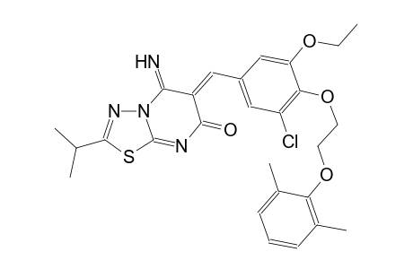 7H-[1,3,4]thiadiazolo[3,2-a]pyrimidin-7-one, 6-[[3-chloro-4-[2-(2,6-dimethylphenoxy)ethoxy]-5-ethoxyphenyl]methylene]-5,6-dihydro-5-imino-2-(1-methylethyl)-, (6Z)-