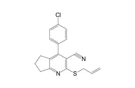 2-(allylthio)-4-(4-chlorophenyl)-1-pyrindan-3-carbonitrile