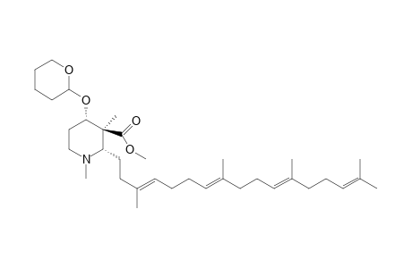 3-Carbomethoxy-1,3-dimethyl-4-(tetrahydropyran-2-yloxy)-2-[3,8,12,16-tetramethyl-3(E),7(E),11(E),15-heptadecatetraenyl]piperidine