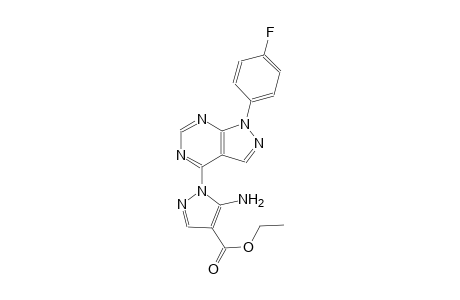 1H-pyrazole-4-carboxylic acid, 5-amino-1-[1-(4-fluorophenyl)-1H-pyrazolo[3,4-d]pyrimidin-4-yl]-, ethyl ester