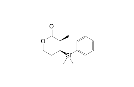 (2R*,3S*)-5-Hydroxy-2-methyl-3-dimethyl(phenyl)silylpentanoic acid .delta.-lactone