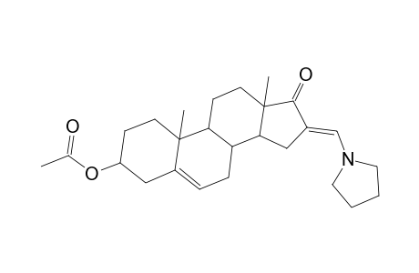 Androst-5-en-17-one, 3-(acetyloxy)-16-(1-pyrrolidinylmethylene)-, (3.beta.)-