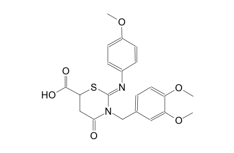 (2Z)-3-(3,4-dimethoxybenzyl)-2-[(4-methoxyphenyl)imino]-4-oxotetrahydro-2H-1,3-thiazine-6-carboxylic acid