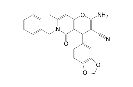 2-amino-4-(1,3-benzodioxol-5-yl)-6-benzyl-7-methyl-5-oxo-5,6-dihydro-4H-pyrano[3,2-c]pyridine-3-carbonitrile