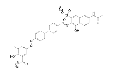 Benzoic acid, 5-[[4'-[[6-(acetylamino)-1-hydroxy-3-sulfo-2-naphthalenyl]azo][1,1'-biphenyl]-4-yl]azo]-2-hydroxy-3-methyl-, disodium salt