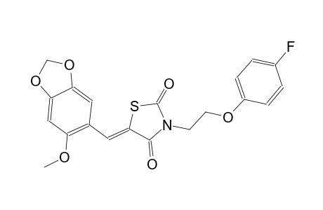 2,4-thiazolidinedione, 3-[2-(4-fluorophenoxy)ethyl]-5-[(6-methoxy-1,3-benzodioxol-5-yl)methylene]-, (5Z)-