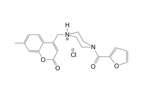 1-(2-furoyl)-4-[(7-methyl-2-oxo-2H-chromen-4-yl)methyl]piperazin-4-ium chloride