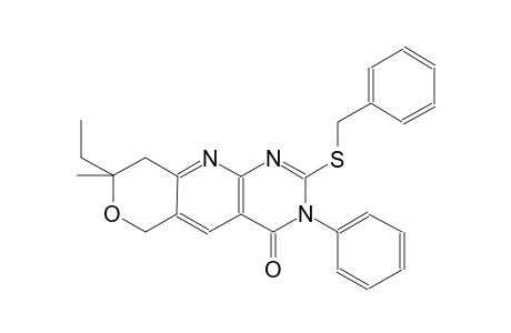 2-(benzylsulfanyl)-8-ethyl-8-methyl-3-phenyl-3,6,8,9-tetrahydro-4H-pyrano[3',4':5,6]pyrido[2,3-d]pyrimidin-4-one