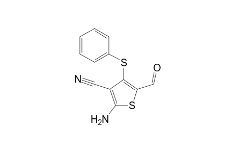 3-Thiophenecarbonitrile, 2-amino-5-formyl-4-(phenylthio)-