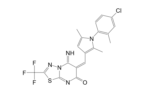 (6E)-6-{[1-(4-chloro-2-methylphenyl)-2,5-dimethyl-1H-pyrrol-3-yl]methylene}-5-imino-2-(trifluoromethyl)-5,6-dihydro-7H-[1,3,4]thiadiazolo[3,2-a]pyrimidin-7-one
