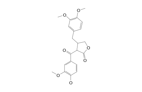 CONICAOL_B;TRANS-2-(4-HYDROXY-3-METHOXYBENZOYL)-3-(3',4'-DIMETHOXYBENZYL)-BUTYROLACTONE