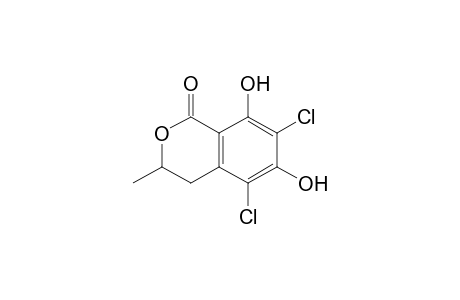 1H-2-Benzopyran-1-one, 5,7-dichloro-3,4-dihydro-6,8-dihydroxy-3-methyl-