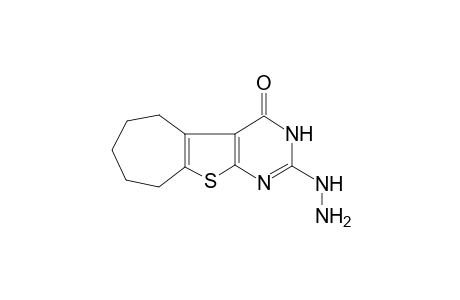 2-Hydrazino-3,5,6,7,8,9-hexahydro-10-thia-1,3-diaza-benzo[a]azulen-4-one
