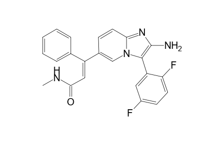 2-Amino-3-(2,5-difluorophenyl)-6-[(E)-1-phenyl-2-(N-methylcarbomyl)vinyl]imidazo[1,2-a]pyridine