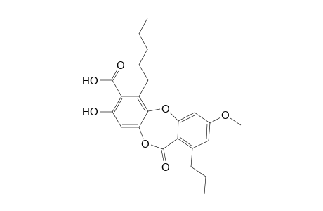 11H-Dibenzo[b,e][1,4]dioxepin-7-carboxylic acid, 8-hydroxy-3-methoxy-11-oxo-6-pentyl-1-propyl-