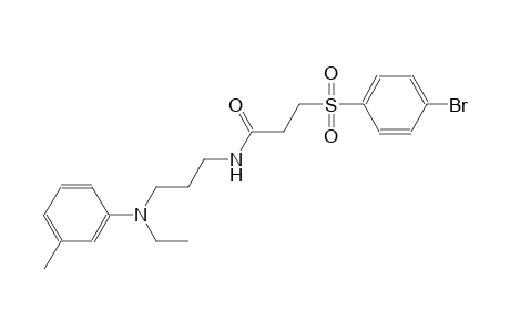 3-[(4-bromophenyl)sulfonyl]-N-[3-(ethyl-3-methylanilino)propyl]propanamide