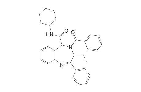 4-Benzoyl-N-cyclohexyl-3-ethyl-2-phenyl-4,5-dihydro-3H-1,4-benzodiazepine-5-carboxamide