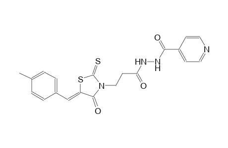 N'-isonicotinoyl-3-[(5Z)-5-(4-methylbenzylidene)-4-oxo-2-thioxo-1,3-thiazolidin-3-yl]propanohydrazide