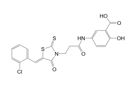 5-({3-[(5Z)-5-(2-chlorobenzylidene)-4-oxo-2-thioxo-1,3-thiazolidin-3-yl]propanoyl}amino)-2-hydroxybenzoic acid