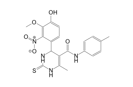 4-(4-hydroxy-3-methoxy-2-nitrophenyl)-6-methyl-N-(4-methylphenyl)-2-thioxo-1,2,3,4-tetrahydro-5-pyrimidinecarboxamide