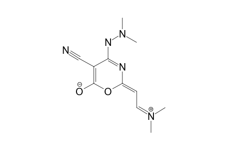 (E)-5-CYANO-2-(N,N-DIMETHYLIMMONIO)-ETHYLIDENE-4-(N,N-DIMETHYLHYDRAZINO)-6-OXIDO-1,3-OXAZINE