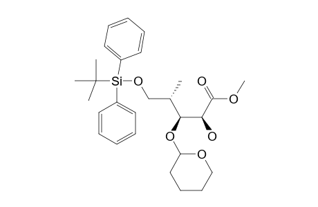 (3S,3R,4S)-5-TERT.-BUTYLDIPHENYLSILOXY-2-HYDROXY-4-METHYL-3-TETRAHYDROPYRANYLOXYPENTANOIC-ACID-METHYLESTER