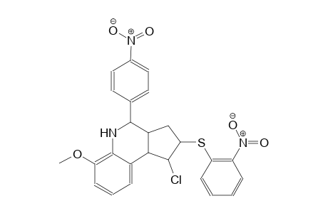 1H-cyclopenta[c]quinoline, 1-chloro-2,3,3a,4,5,9b-hexahydro-6-methoxy-4-(4-nitrophenyl)-2-[(2-nitrophenyl)thio]-