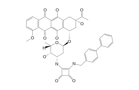 (7S,9S)-9-acetyl-7-[(2R,4S,5S,6S)-4-[[3,4-diketo-2-[(4-phenylbenzyl)amino]-1-cyclobutenyl]amino]-5-hydroxy-6-methyl-tetrahydropyran-2-yl]oxy-6,9,11-trihydroxy-4-methoxy-8,10-dihydro-7H-tetracene-5,12-quinone