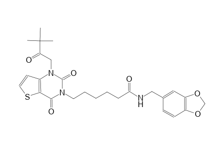 N-(1,3-benzodioxol-5-ylmethyl)-6-(1-(3,3-dimethyl-2-oxobutyl)-2,4-dioxo-1,4-dihydrothieno[3,2-d]pyrimidin-3(2H)-yl)hexanamide