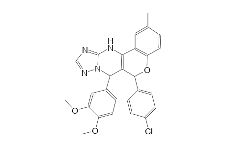 6-(4-chlorophenyl)-7-(3,4-dimethoxyphenyl)-2-methyl-7,12-dihydro-6H-chromeno[4,3-d][1,2,4]triazolo[1,5-a]pyrimidine