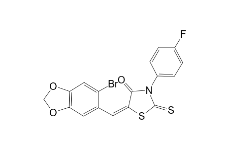 (5E)-5-[(6-bromanyl-1,3-benzodioxol-5-yl)methylidene]-3-(4-fluorophenyl)-2-sulfanylidene-1,3-thiazolidin-4-one