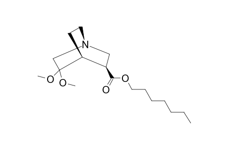 5,5-DIMETHOXY-1-AZABICYCLO-[2.2.2]-OCTANE-3-CARBOXYLIC-ACID-HEPTYLESTER;EXO-ISOMER