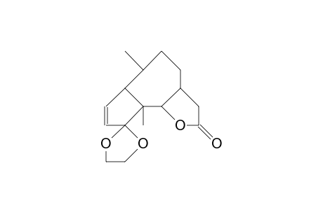 6b,9Ab-dimethyl-3,3aa, 4,5,6,6ab,9a,9ba-octahydro-azuleno(4,5-B)furan-2,9-dione 9-ethylene ketal