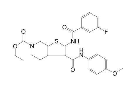 2-[(3-fluorobenzoyl)amino]-3-[(4-methoxyphenyl)carbamoyl]-5,7-dihydro-4H-thieno[2,3-c]pyridine-6-carboxylic acid ethyl ester
