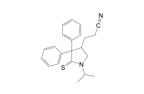 4,4-diphenyl-1-isopropyl-5-thioxo-3-pyrrolidinepropionitrile