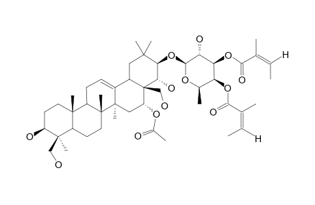 16-O-Acetyl-21-O-(3',4'-di-O-angeloyl).beta.-D-fucopyranosyl-protoaescigenin