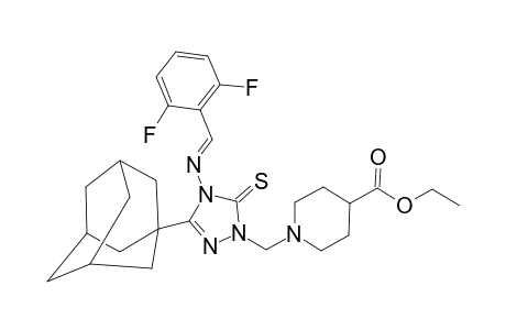 5-(1-ADAMANTYL)-4-(2,6-DIFLUOROBENZYLIDENEAMINO)-2-(4-ETHOXYCARBONYL-1-PIPERIDYLMETHYL)-1,2,4-TRIAZOLINE-3-THIONE