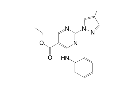 ethyl 4-anilino-2-(4-methyl-1H-pyrazol-1-yl)-5-pyrimidinecarboxylate
