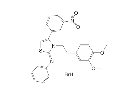 N-((2Z)-3-[2-(3,4-dimethoxyphenyl)ethyl]-4-(3-nitrophenyl)-1,3-thiazol-2(3H)-ylidene)aniline hydrobromide