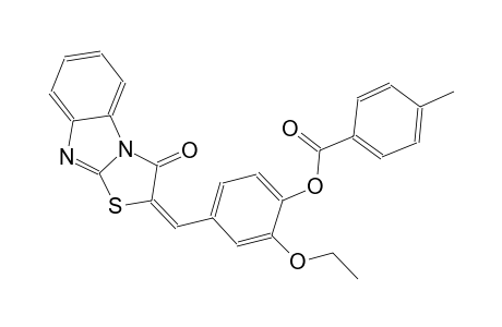 2-ethoxy-4-[(E)-(3-oxo[1,3]thiazolo[3,2-a]benzimidazol-2(3H)-ylidene)methyl]phenyl 4-methylbenzoate