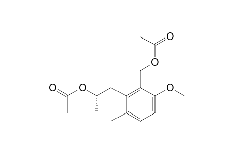 Benzeneethanol, 2-[(acetyloxy)methyl]-3-methoxy-.alpha.,6-dimethyl-, acetate, (S)-