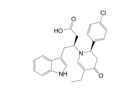 (6RS)-N-((S)-1-Carboxymethyl-2-[indol-3-yl]ethyl)-3-ethyl-4-oxo-6-(4'-chloropheny)-2,3-didehydropiperidine