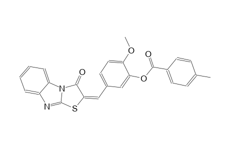 2-methoxy-5-[(E)-(3-oxo[1,3]thiazolo[3,2-a]benzimidazol-2(3H)-ylidene)methyl]phenyl 4-methylbenzoate