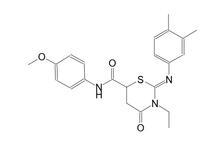 (2Z)-2-[(3,4-dimethylphenyl)imino]-3-ethyl-N-(4-methoxyphenyl)-4-oxotetrahydro-2H-1,3-thiazine-6-carboxamide