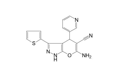 6-Amino-4-pyridin-3-yl-3-thiophen-2-yl-1,4-dihydro-pyrano[2,3-c]pyrazole-5-carbonitrile