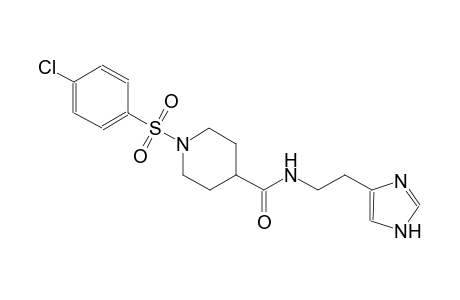 4-piperidinecarboxamide, 1-[(4-chlorophenyl)sulfonyl]-N-[2-(1H-imidazol-4-yl)ethyl]-